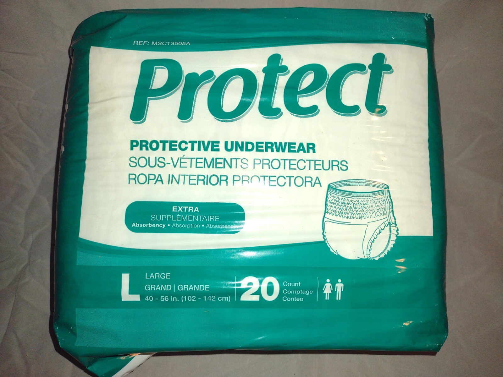Protect Extra Absorbency Size 40-56″ L 20 Count Male/Female Protective Underwear