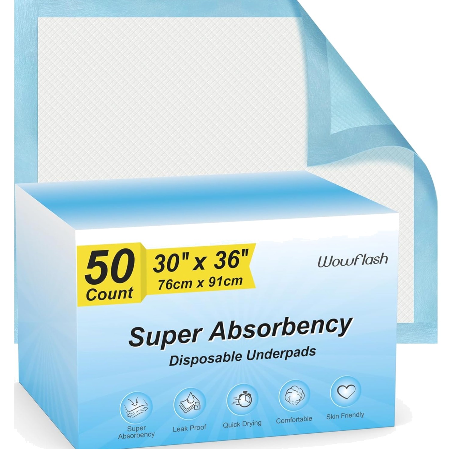 Super Absorbency Disposable Leakproof Underpads with Quick Drying for Baby, A…