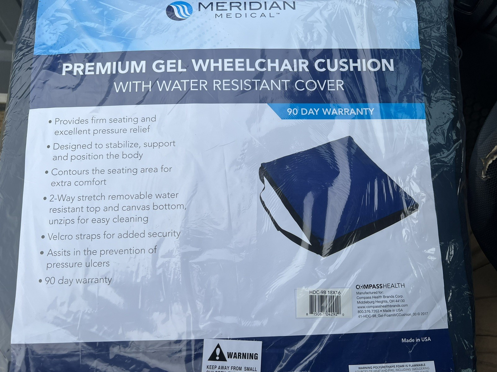 Meridian, Gel Wheelchair (18” x 16”) Gel Cushion Optimum cloud-like Comfort