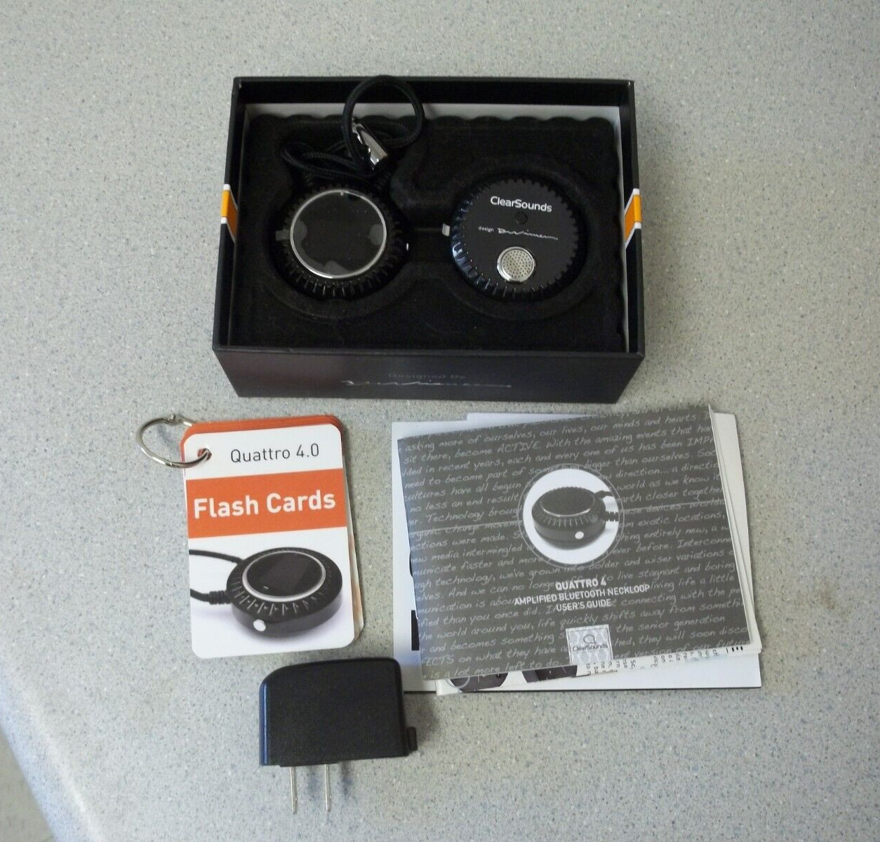 Clear Sounds Quattro 4.0 Hearing Enhancer parts with Flash cards Partial set