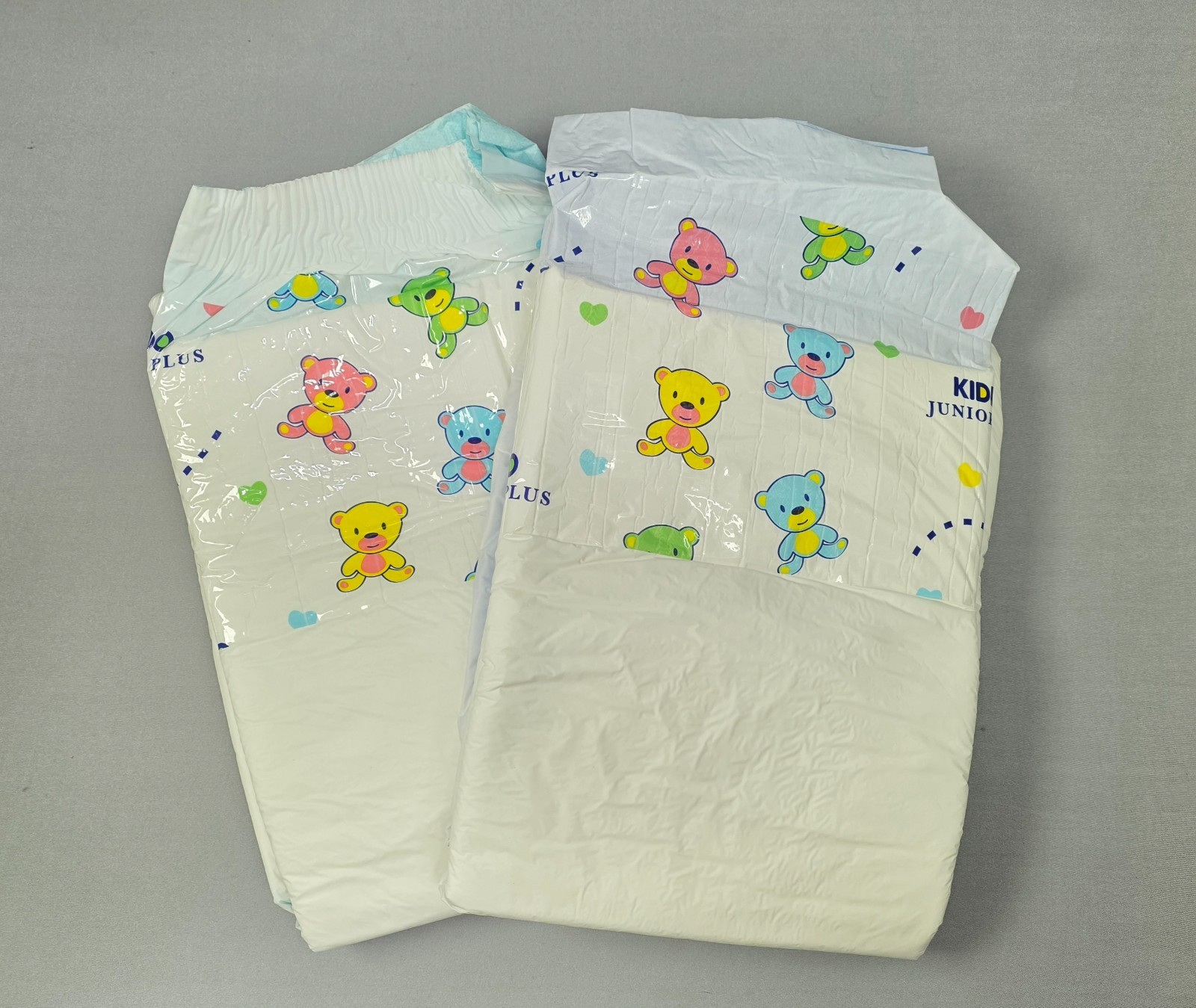 2-Pack – Kiddo Junior Plus 4-Tape & 2-Tape Plastic Backed Diaper Size Large ABDL