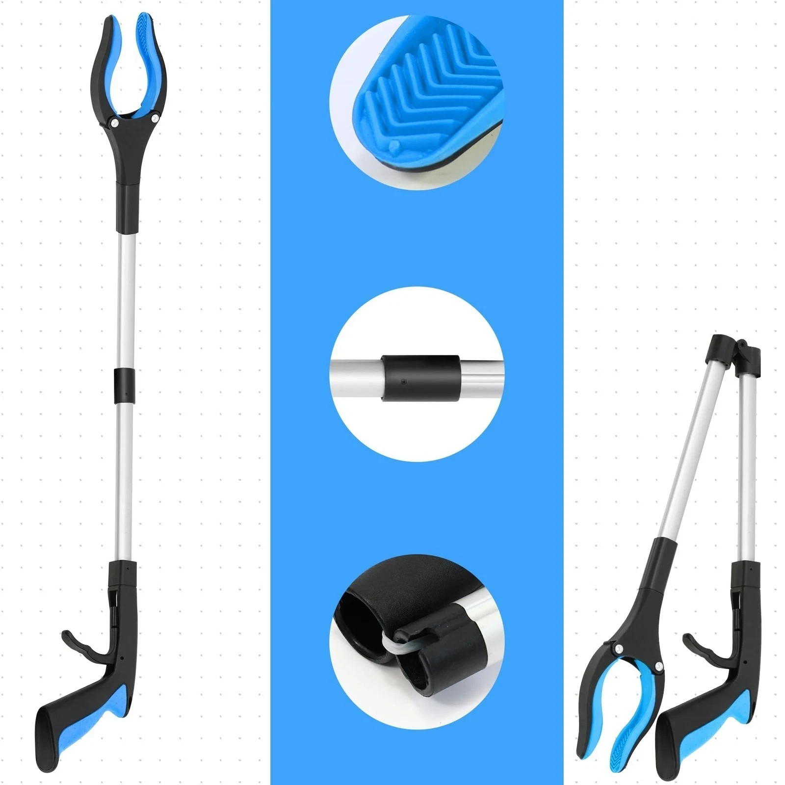 32″ Grabber Reacher Tool Foldable Reacher Grabber Pickup Tool 360° Rotating