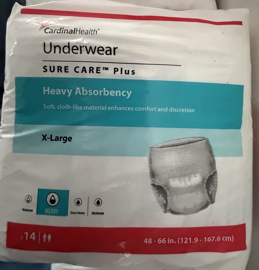 Cardinal Health Underwear 14 count SURE CARE Plus Heavy Absorbency XL – 48″-66″