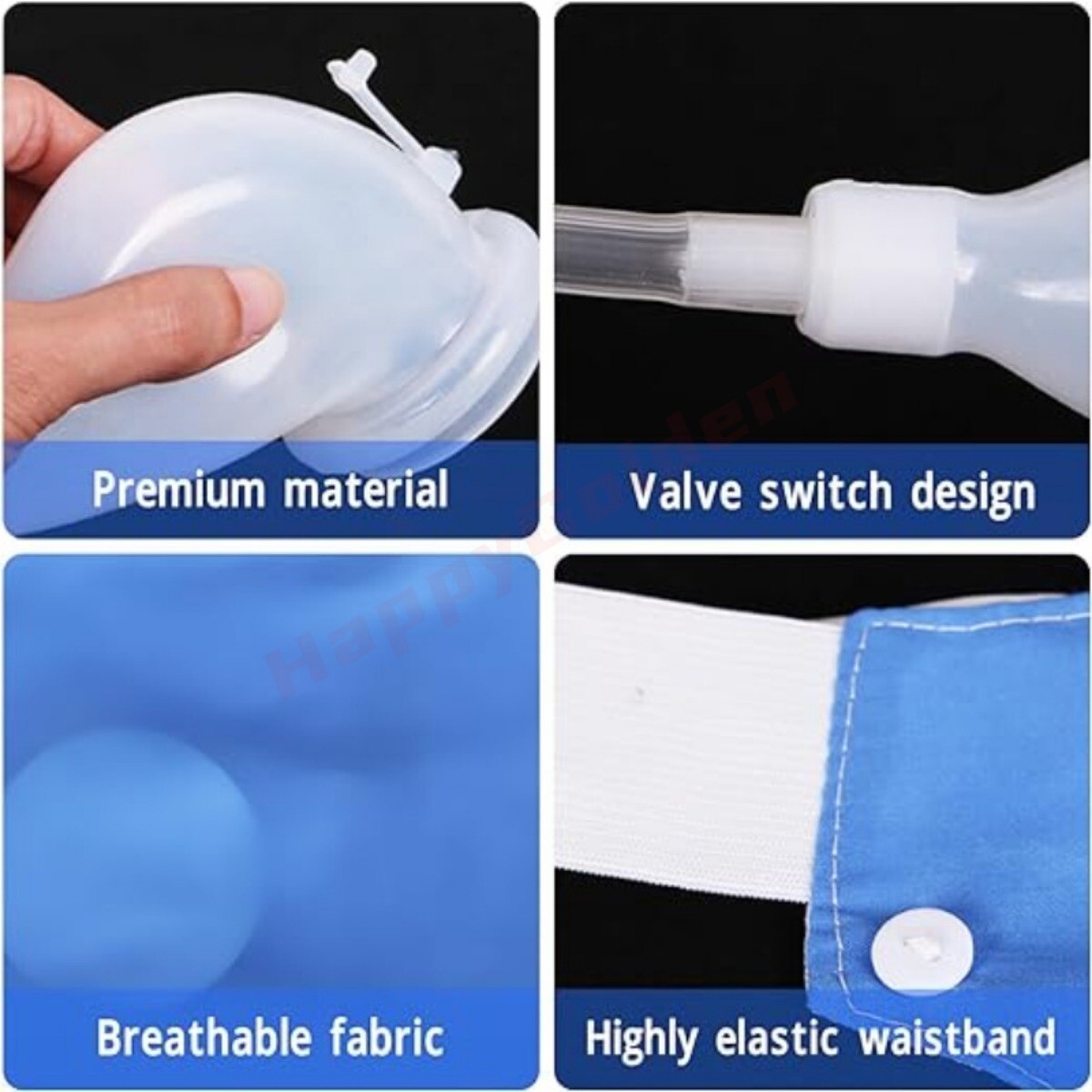 Portable Male Urinal Wearable Anti-Leakage Collection System Dual-Capacity Bags