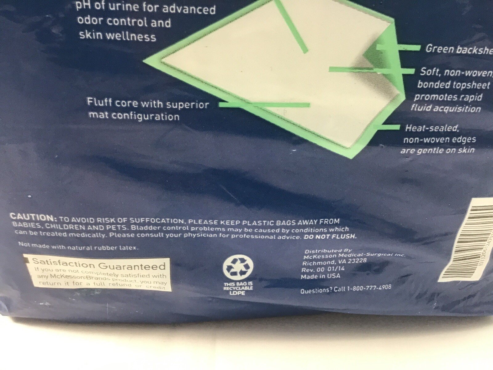 McKesson Underpads Regular 30″ x 36″ Moderate Absorbency 10 Count UPMD3036