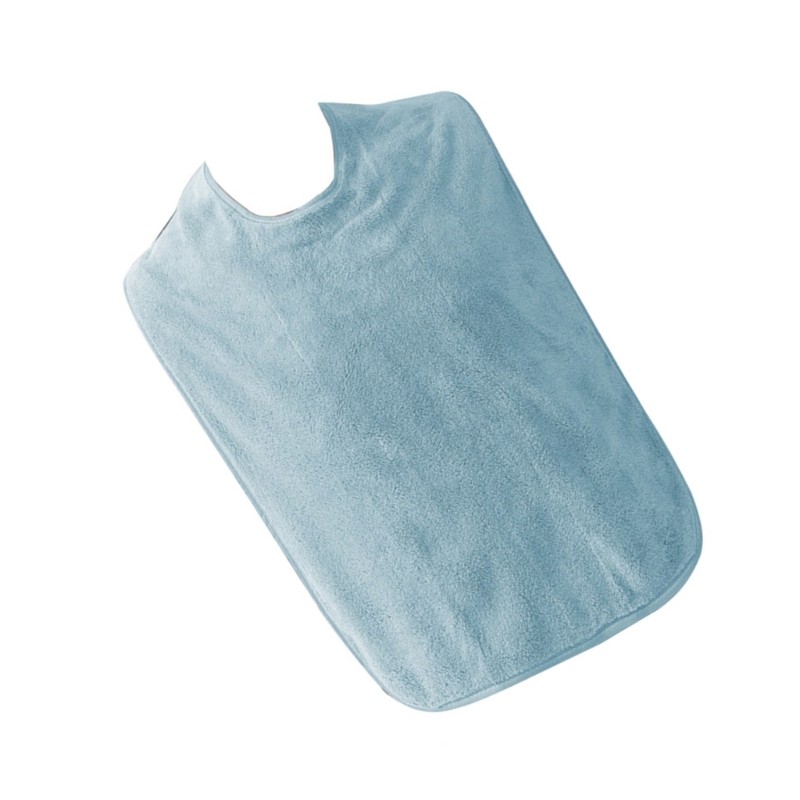 Adjustable Coral Fleece Dining Clothing Cover Reusable Terry Bib Large Towel Bib