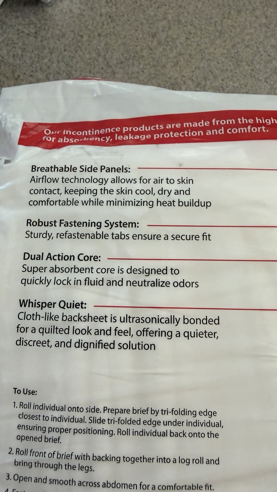 Cardinal Health Quilted Adult Briefs Wings Heavy Absorbency 12 Count Sz M 32-44”
