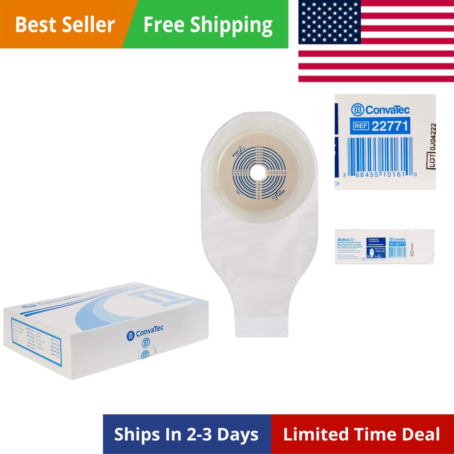 Colostomy Pouch ActiveLife One-Piece System 12 Inch Length 3/4 to 2-1/2 Inch …