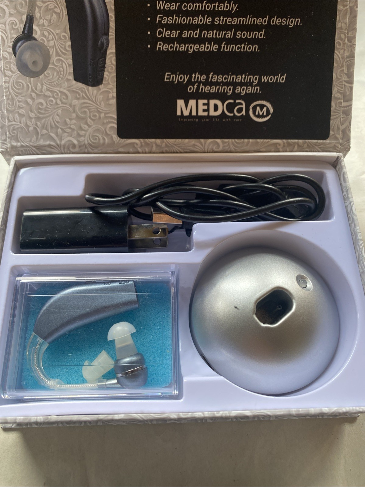 Single Ear MedCa High Quality Rechargeable Ear Hearing Amplifier LYB-44 Pair