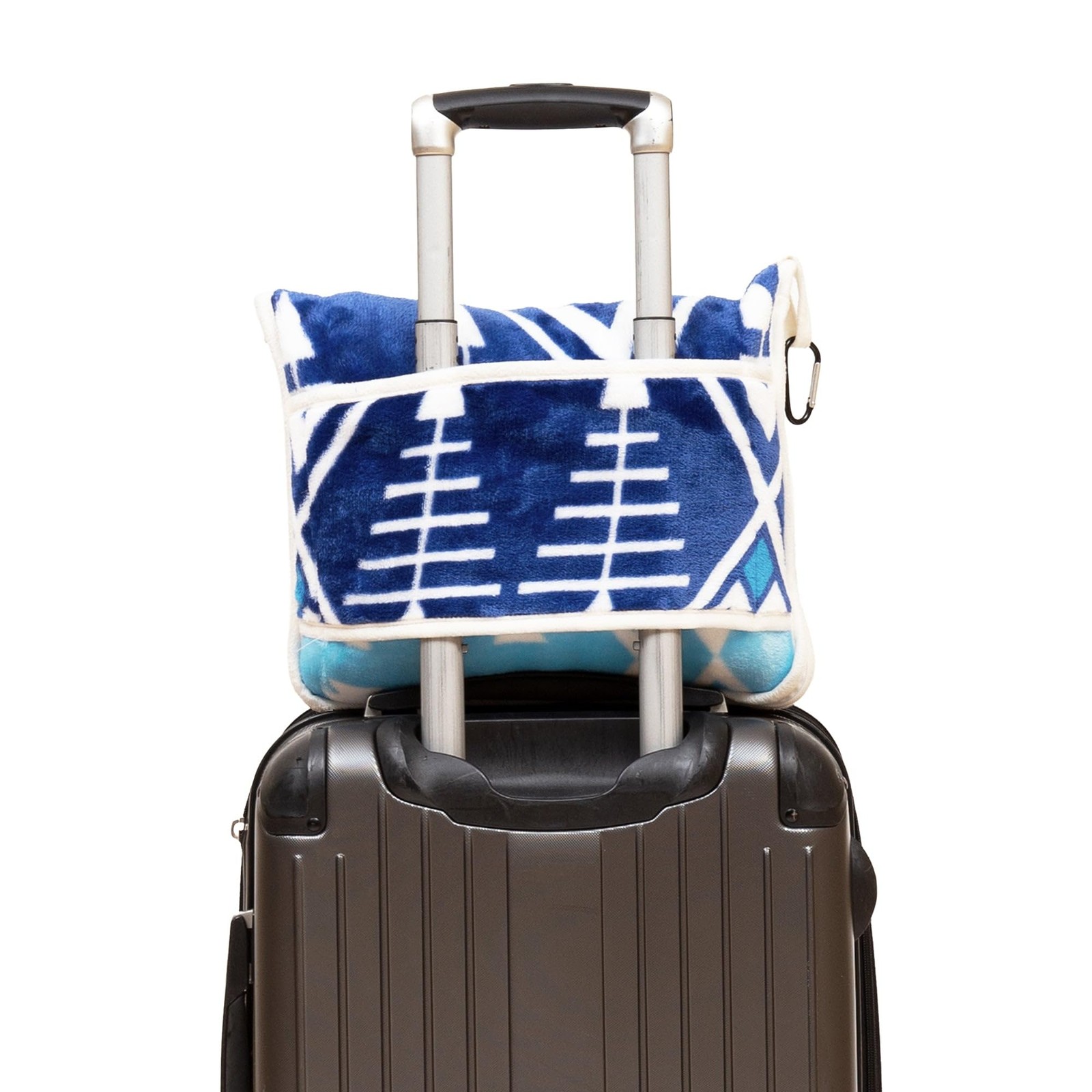 CARSTENS, INC. Travel Blanket, Premium Compact 50″ x 60″, Open Sky Blue Aztec