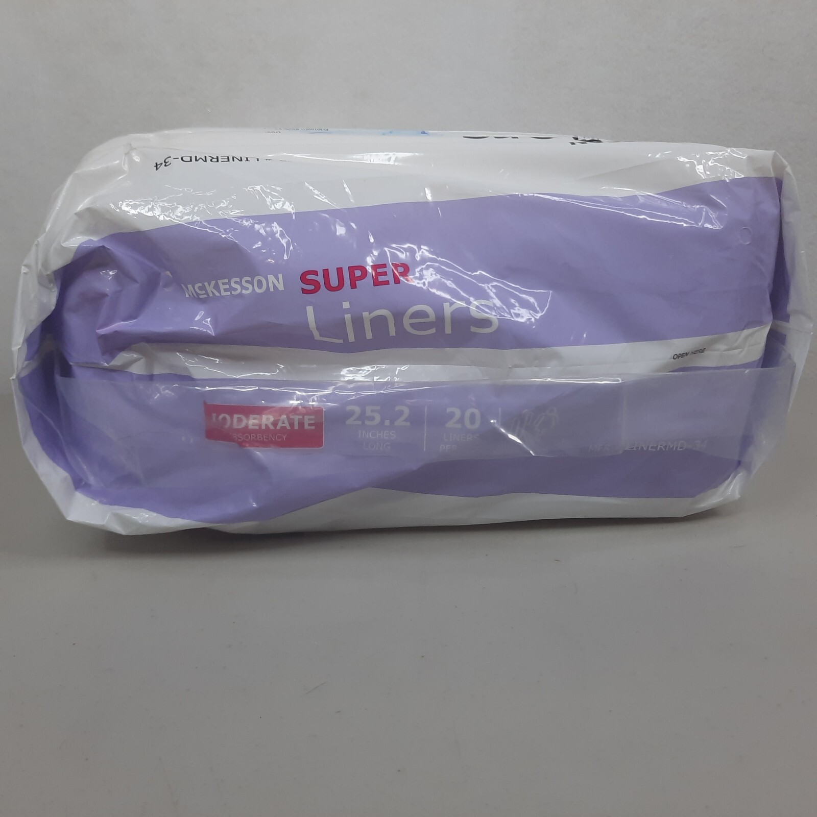 McKesson Super Incontinence Liner Moderate Absorbency 20 Count LINERMD-34