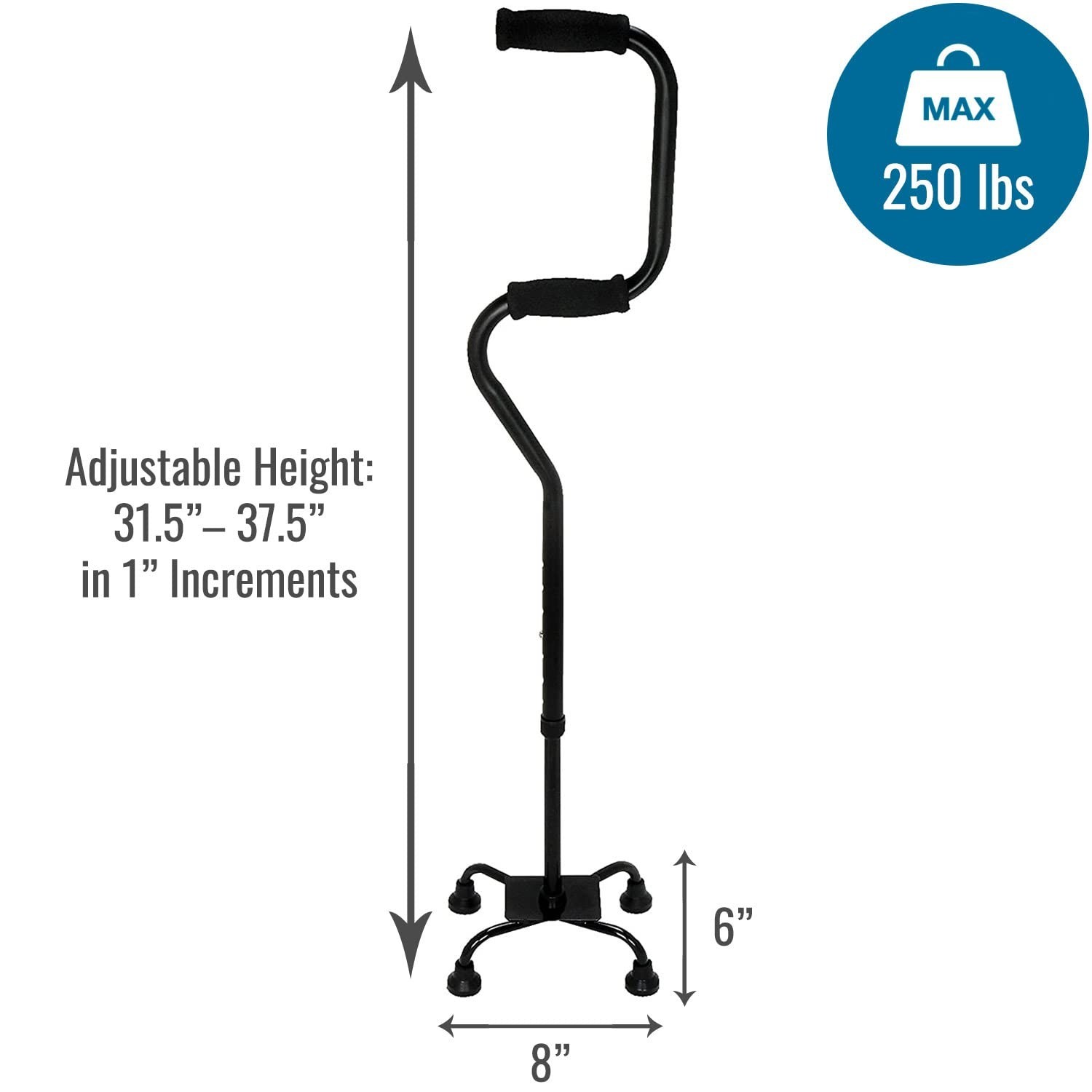 HealthSmart Quad Walking Cane, Sit To Stand Walker, Adjustable Canes for Men,…