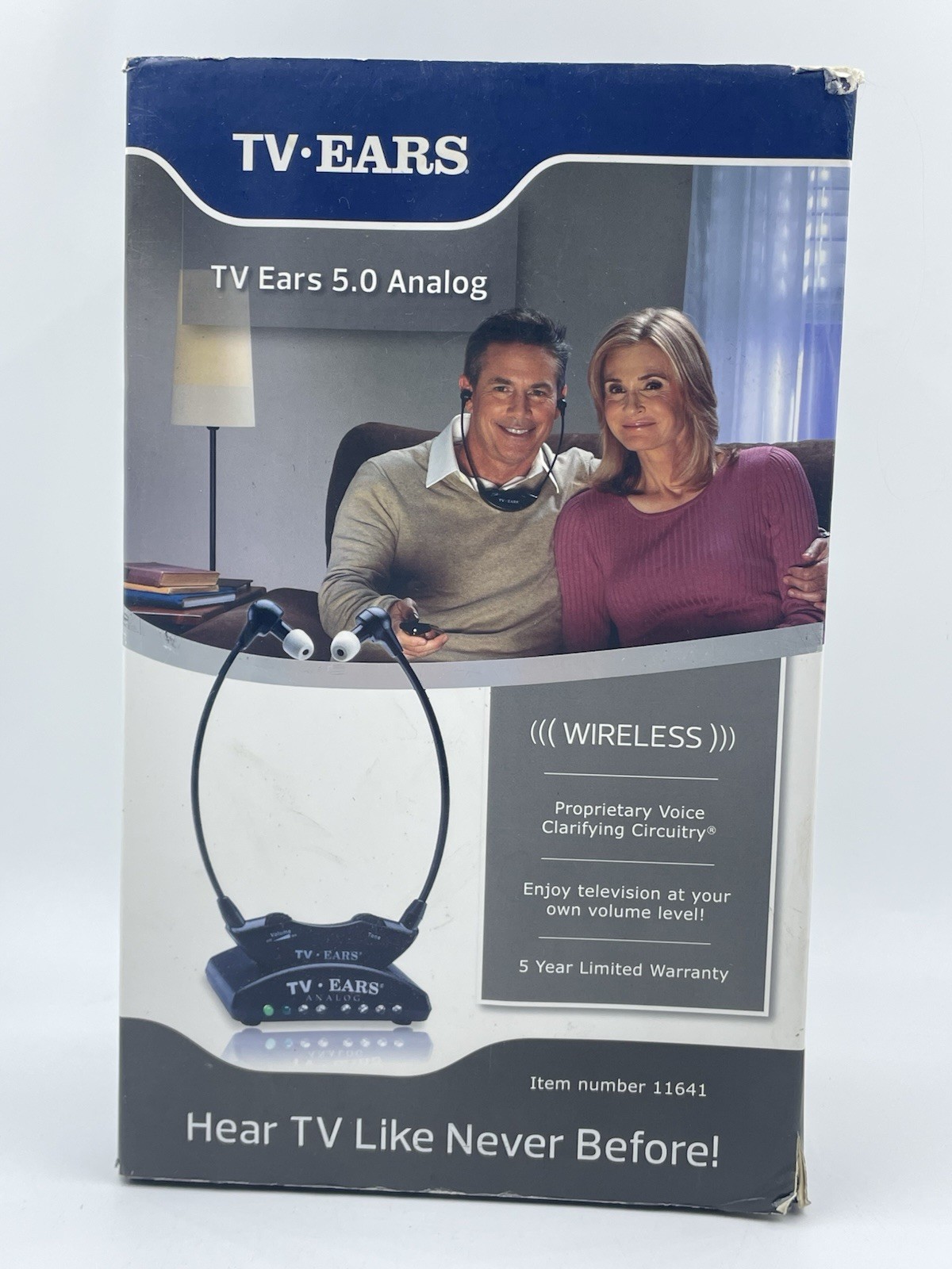 TV Ears 5.0 Analog Wireless Voice Clarifying Headset System in Box With Manual