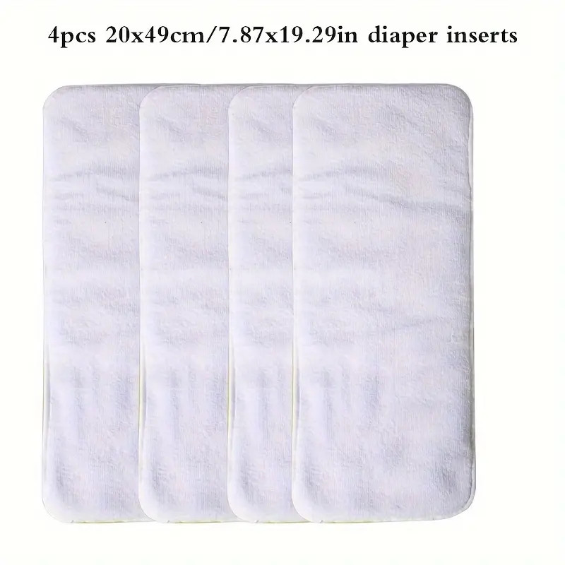 4-Pack Washable Adult Incontinence Pads Bamboo Charcoal Ultrafine Diaper Inserts