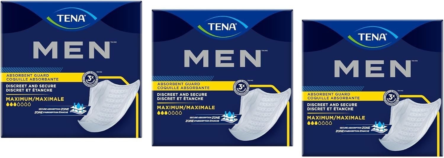 Men Maximum Guard Incontinence Pad for Men, Maximum Absorbency, 60 Total – 3 …