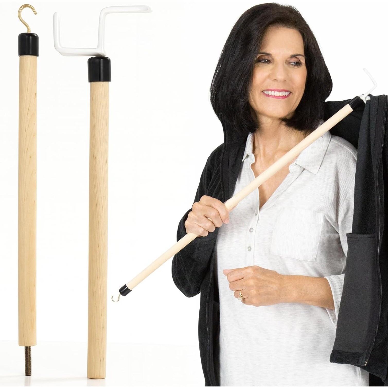 27” Dressing Stick for Elderly, with Zipper Pants Puller & Sock Remover Tool