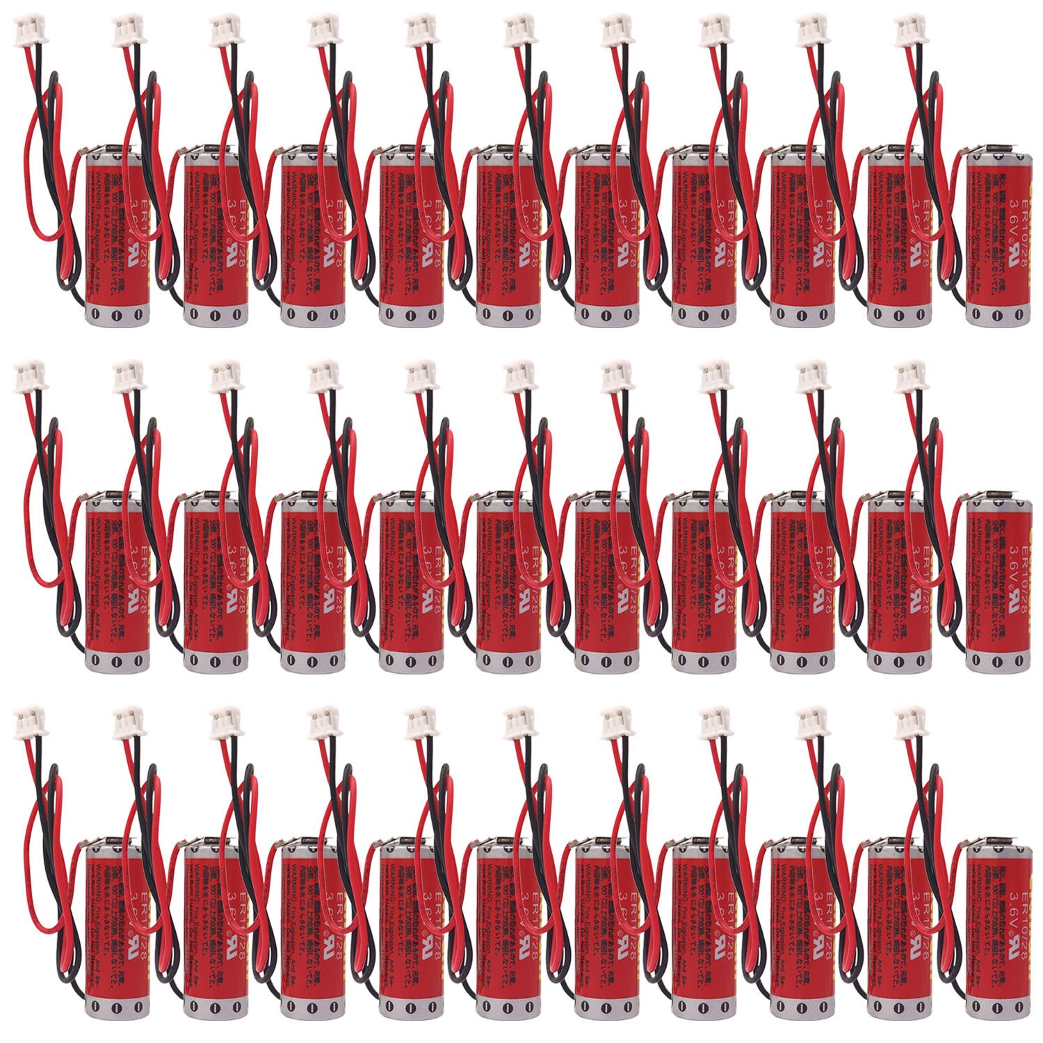 30x 3.6V 800mAh ER10/28 ER10280 Lithium Battery w/Plug for Mitsubishi FX2NC-32BL
