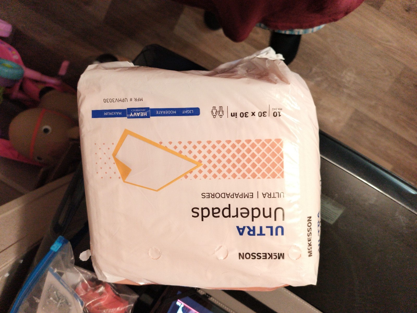 McKesson Ultra Underpads Heavy Absorbency 30 x 30 in Disposable 10 Ct