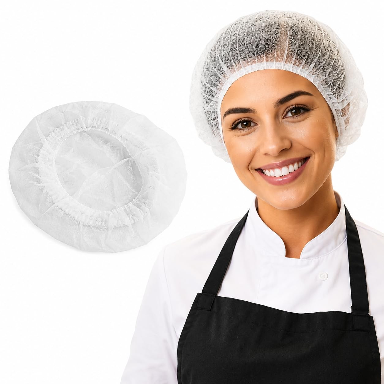 100 Pcs Disposable Bouffant Caps Elastic Dust Cap Food Service Cover Hair Net