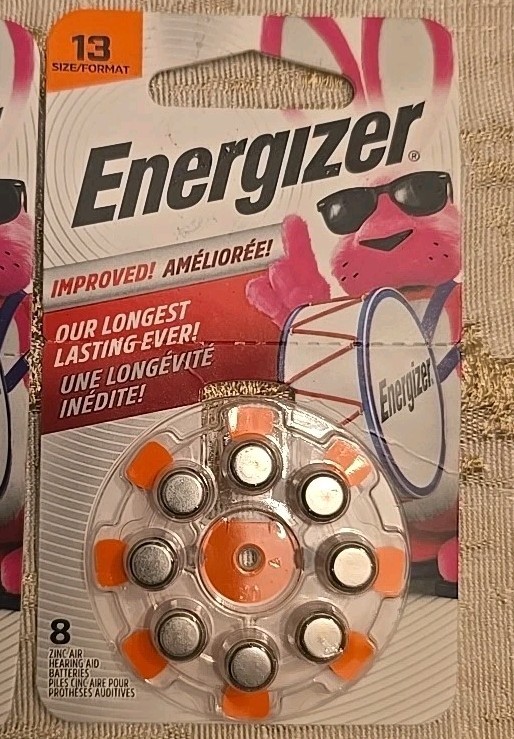 Lot Of 2 Energizer 8 Zinc Hearing Aid Batteries (13 size format) 9/26 ORIGINAL