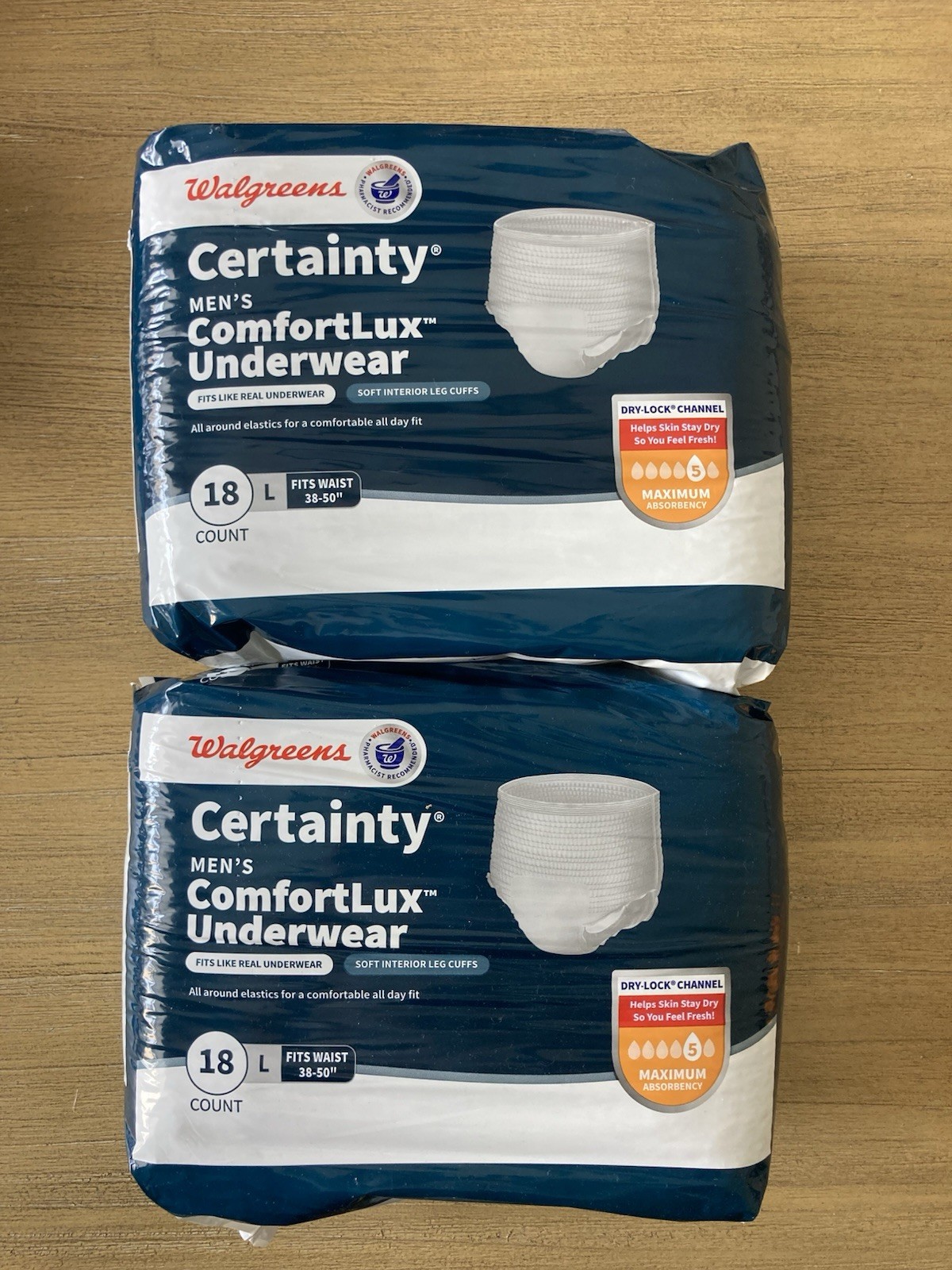 2 Compare To Certainty Mens Overnight Underwear Max Absorption 36 Total NEW