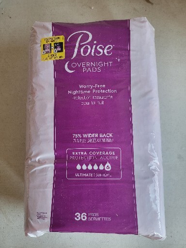 Poise Covernight Pads 36 Count