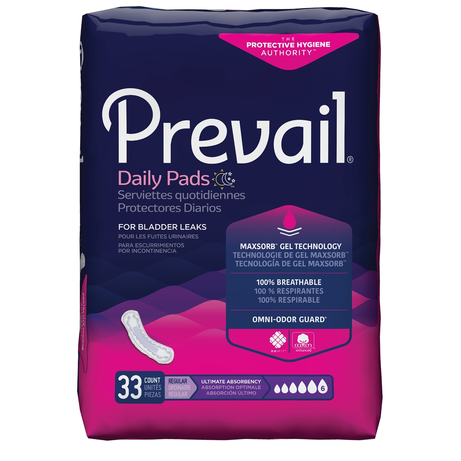 Prevail Incontinent Pad 16″ L Regular Length Ultimate 132 Ct