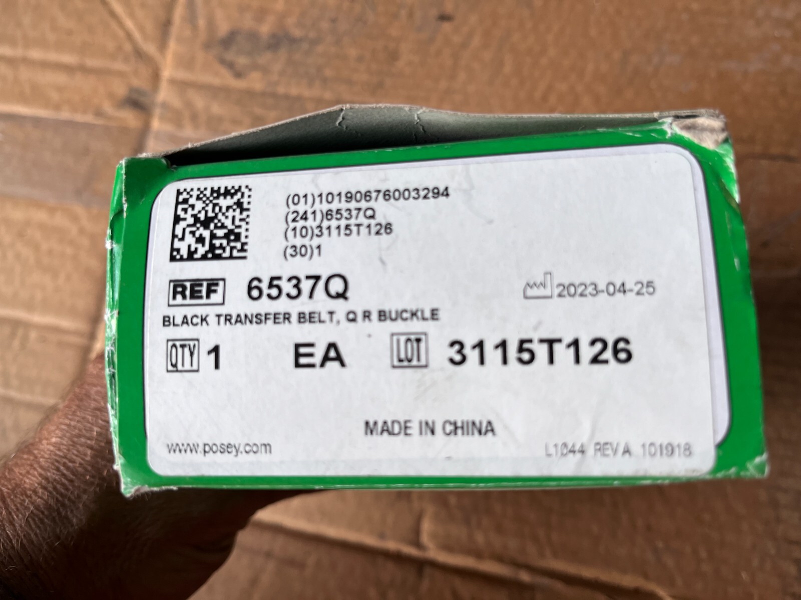 Posey 6537Q Transfer Belt QR Buckle, Green & Black, ugly box special