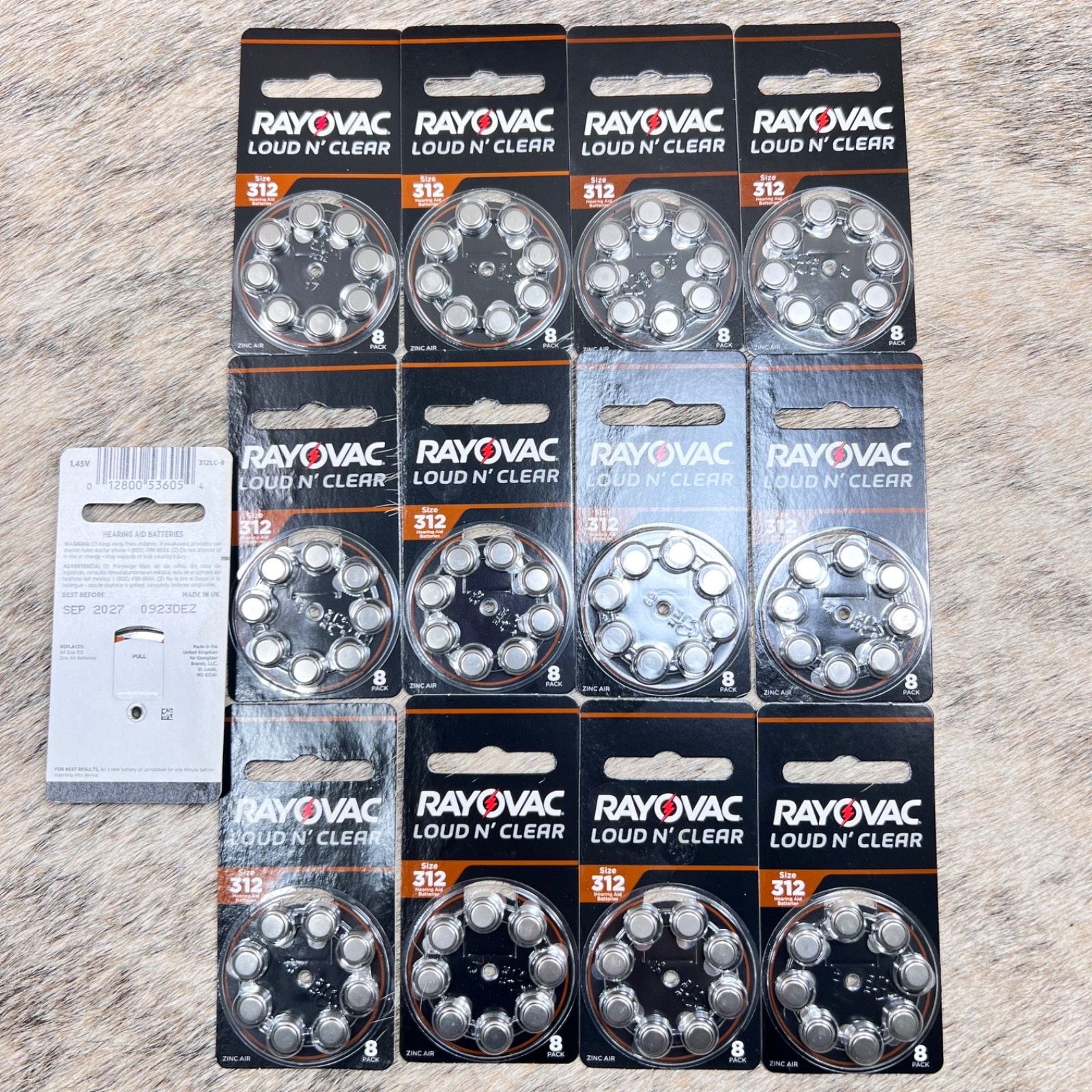 Rayovac Loud n’ Clear Size 312 Hearing Aid Batteries Zinc-Air 13 packs