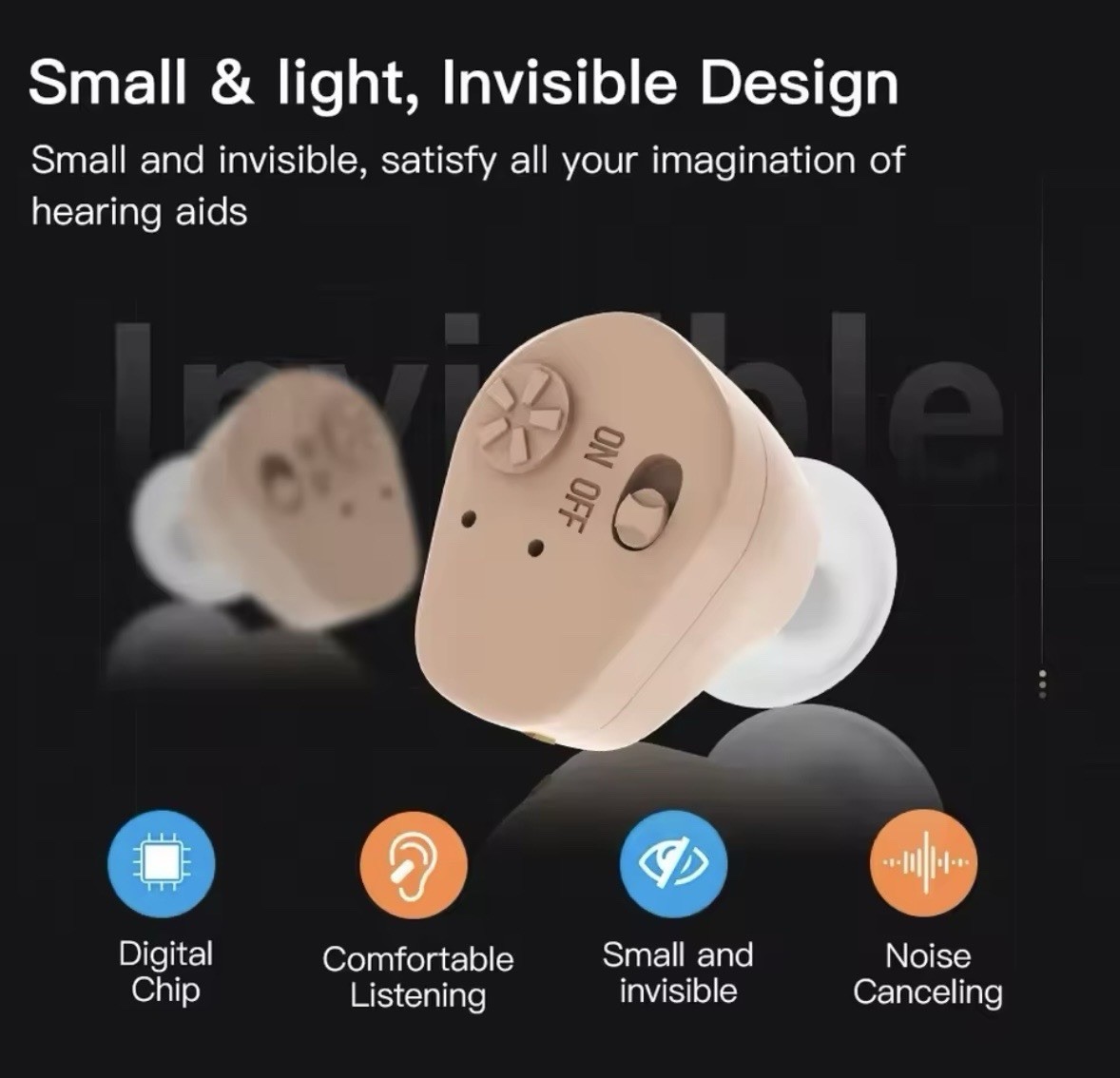 Professional Rechargeable Invisible Hearing Aid Hearing Loss Elderly