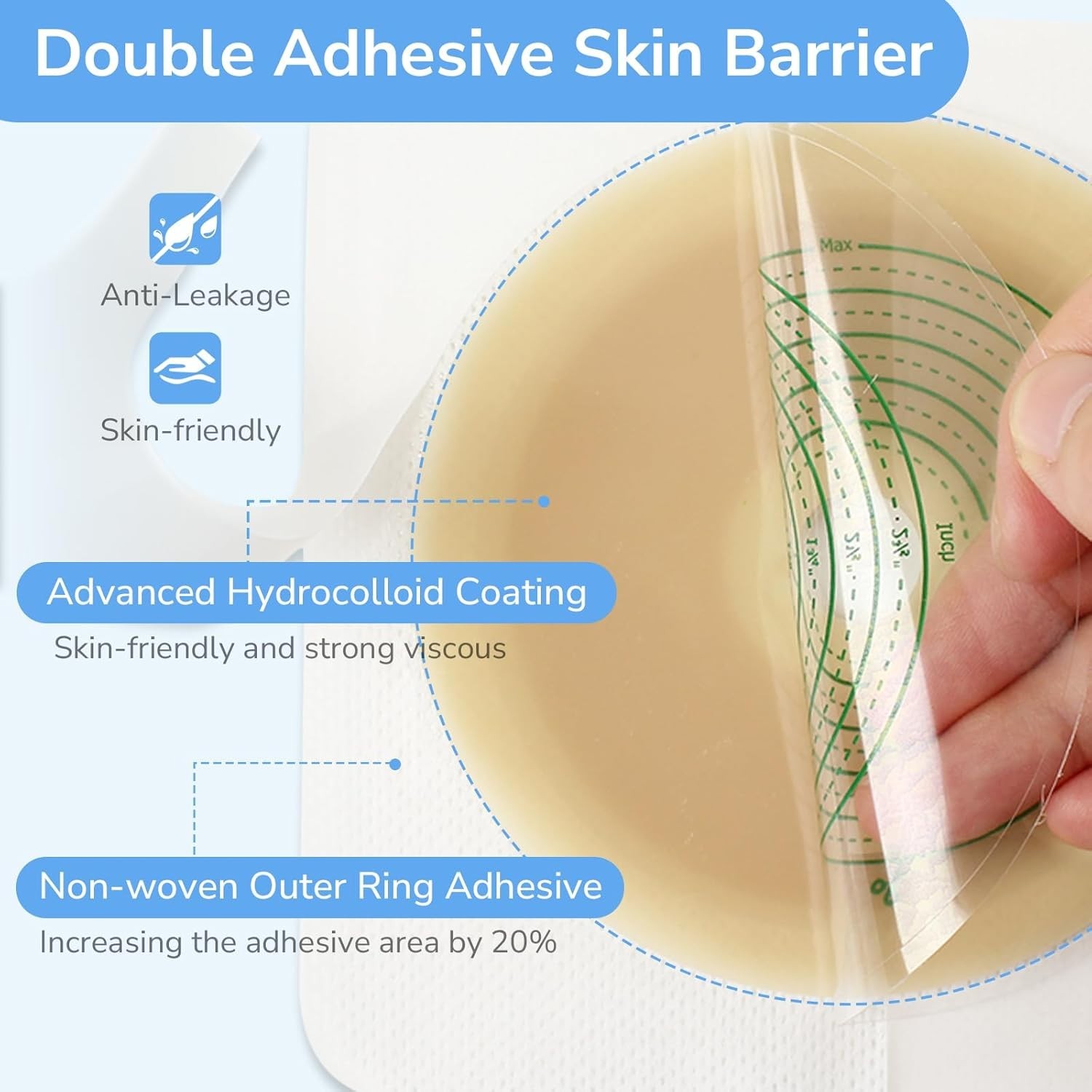 10pcs Cut-to-Fit Skin Barrier for Colostomy Bags – Non-Woven Superior Protection