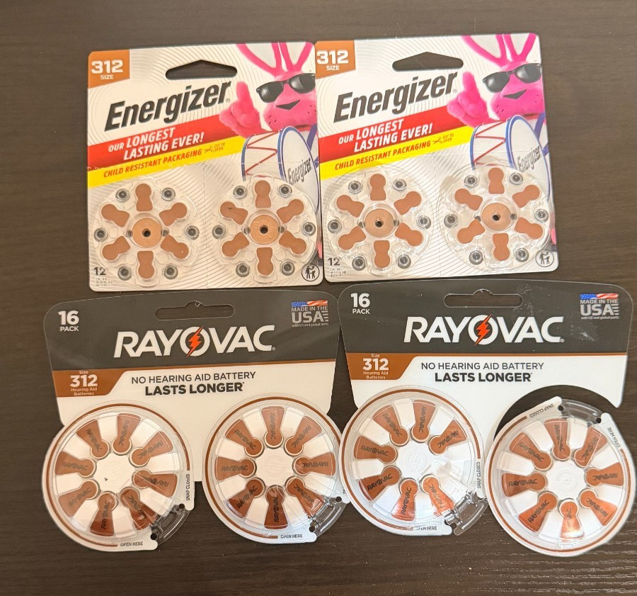Lot of 55 Hearing Aid Batteries Size 312 Energize Exp 9/28 & Rayovac Exp 5/26