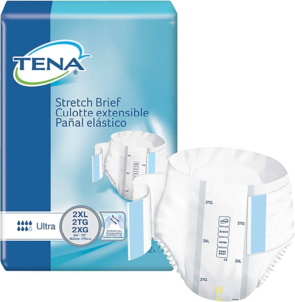 Three Packages of Tena Pro-skin Stretch Brief 32 Count 2XL Available. 96 Total!!