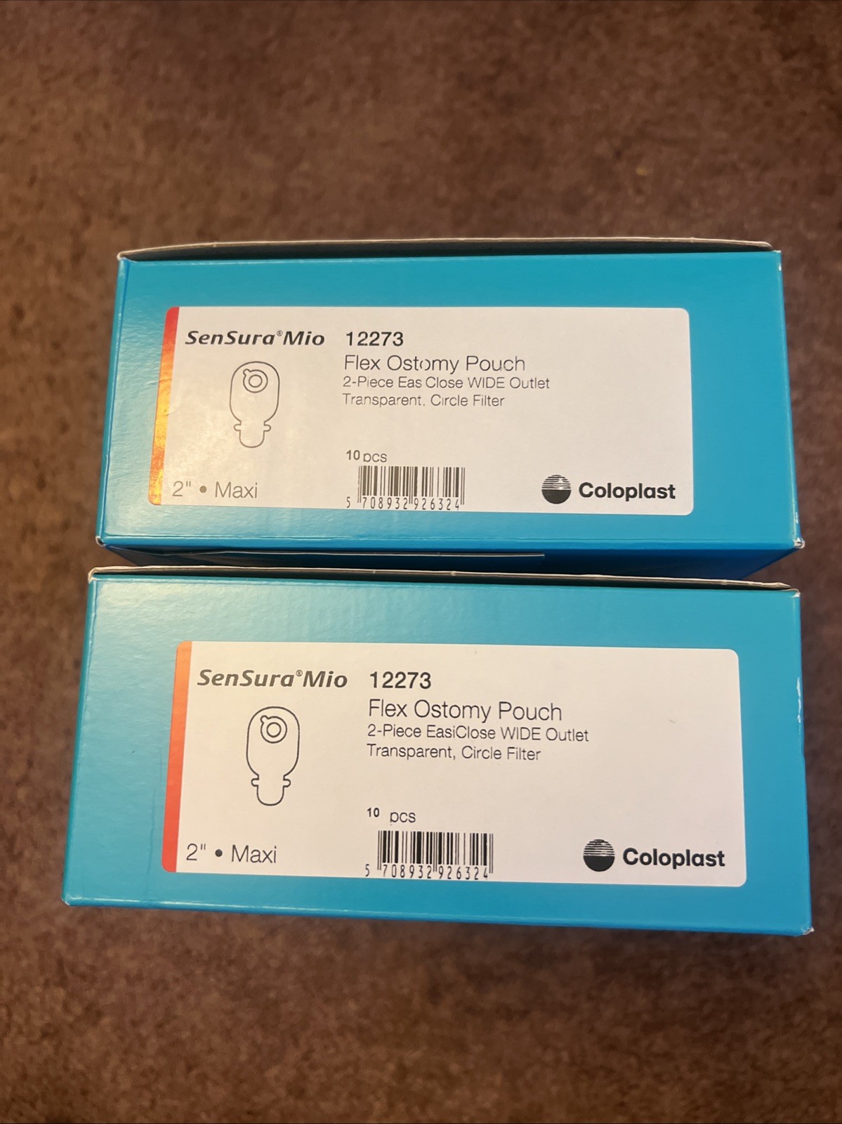 20 (2 Boxes of 10) Coloplast Sen Sura Mio 12273 Flex Ostomy Pouch