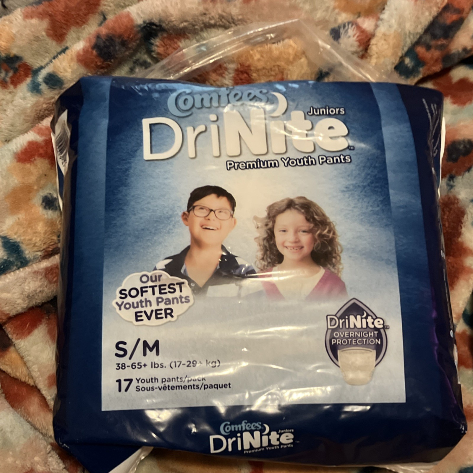 Comfees DriNite Premium Youth Incontinence Pants S/M Overnight 600ml 17ct