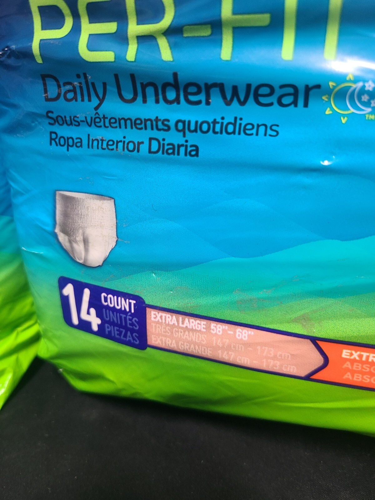 Prevail Per-Fit 28 Count Extra Large 58″-68″ Daily Underwear 2 Cases
