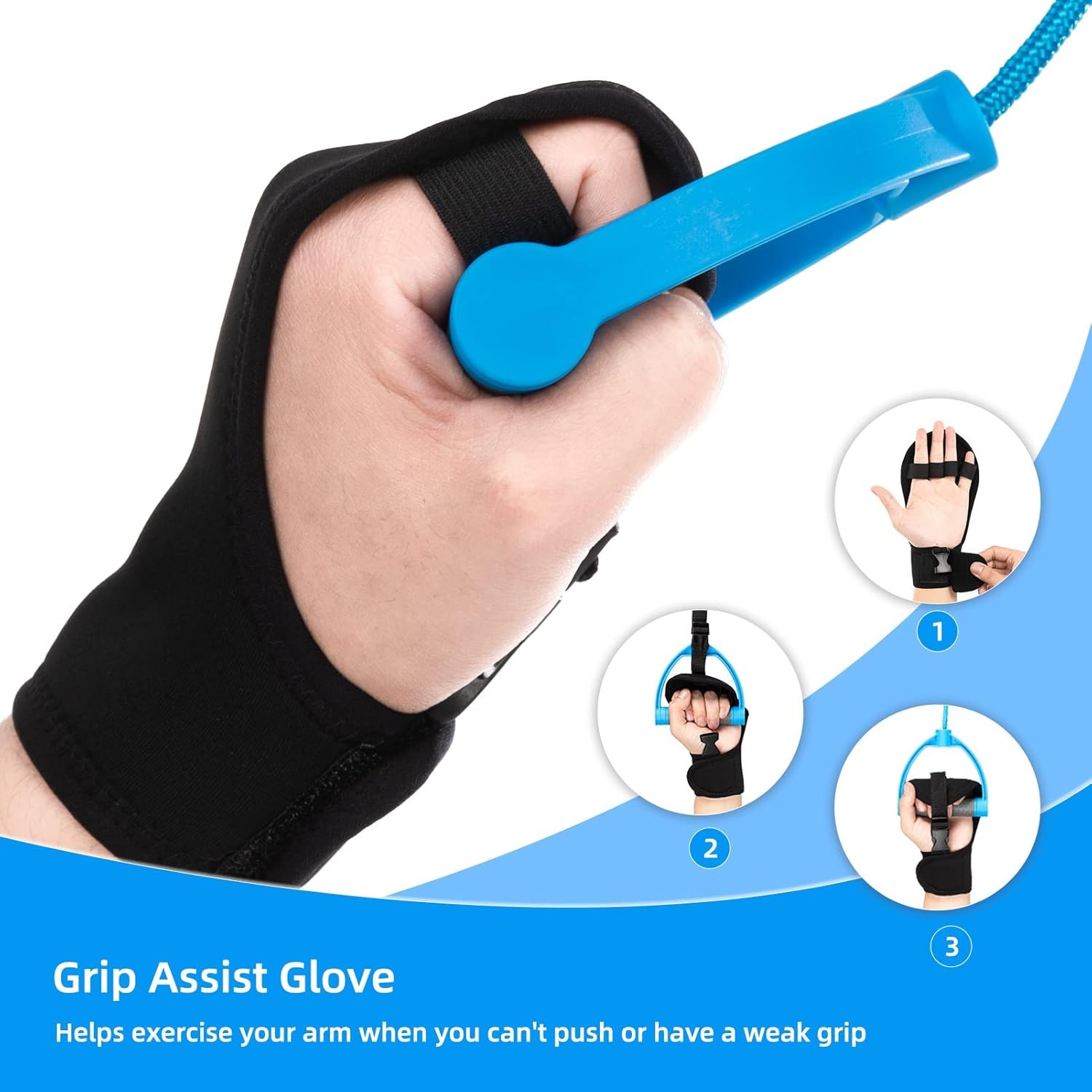Shoulder Pulley for Physical Therapy,Over the Door Rehab blue