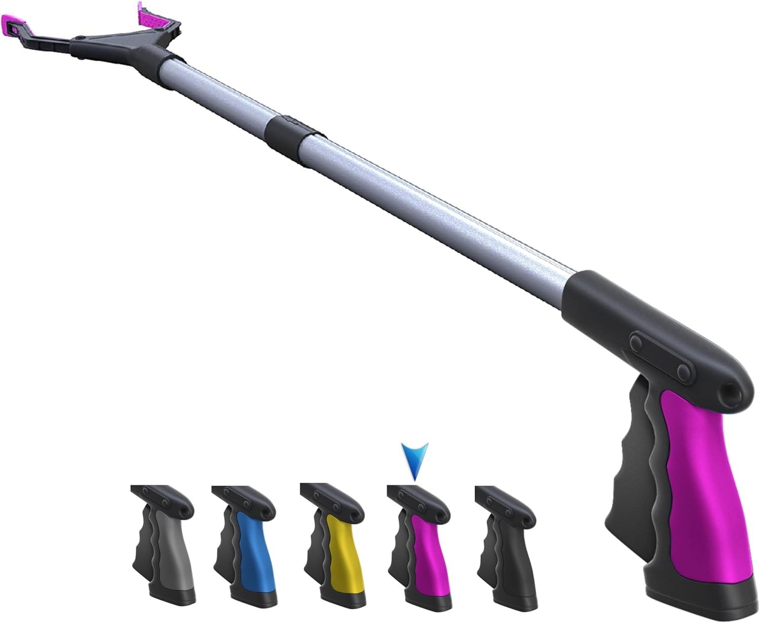 High-Performance Grabber Reacher Tool – 32″ Extended , Lightweight, Pink