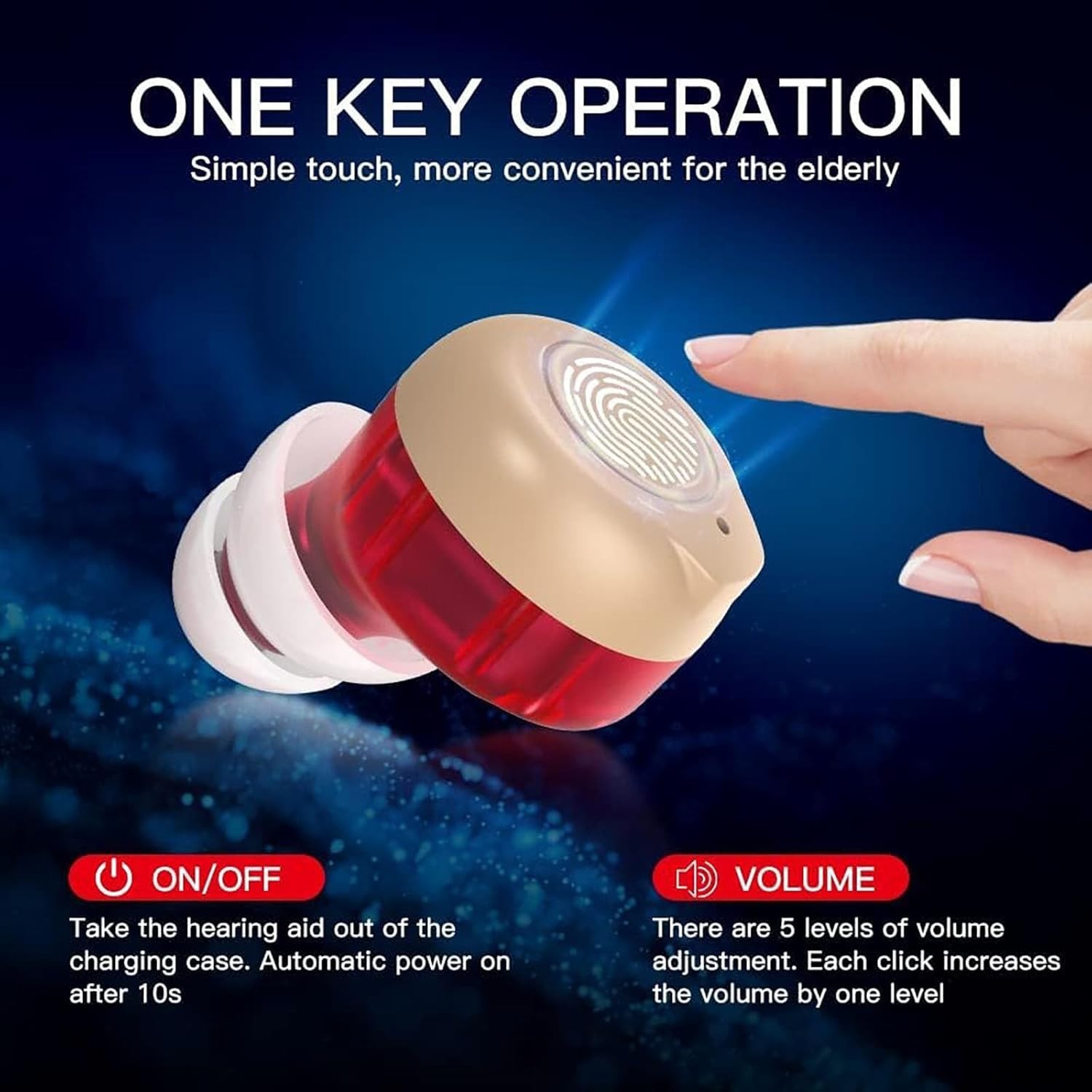 Nano Rechargeable Touch Hearing Aids for Seniors and Adults Severe Hearing Lo…