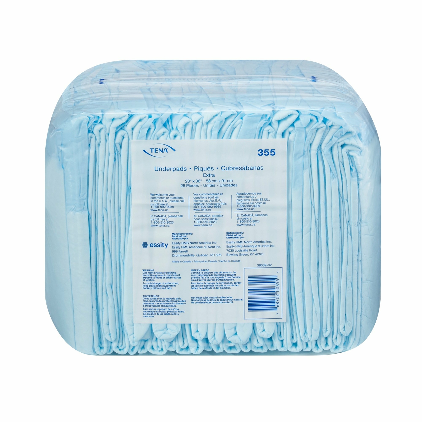 TENA Extra Disposable Underpad Polymer 23X36″ 355 150 pads