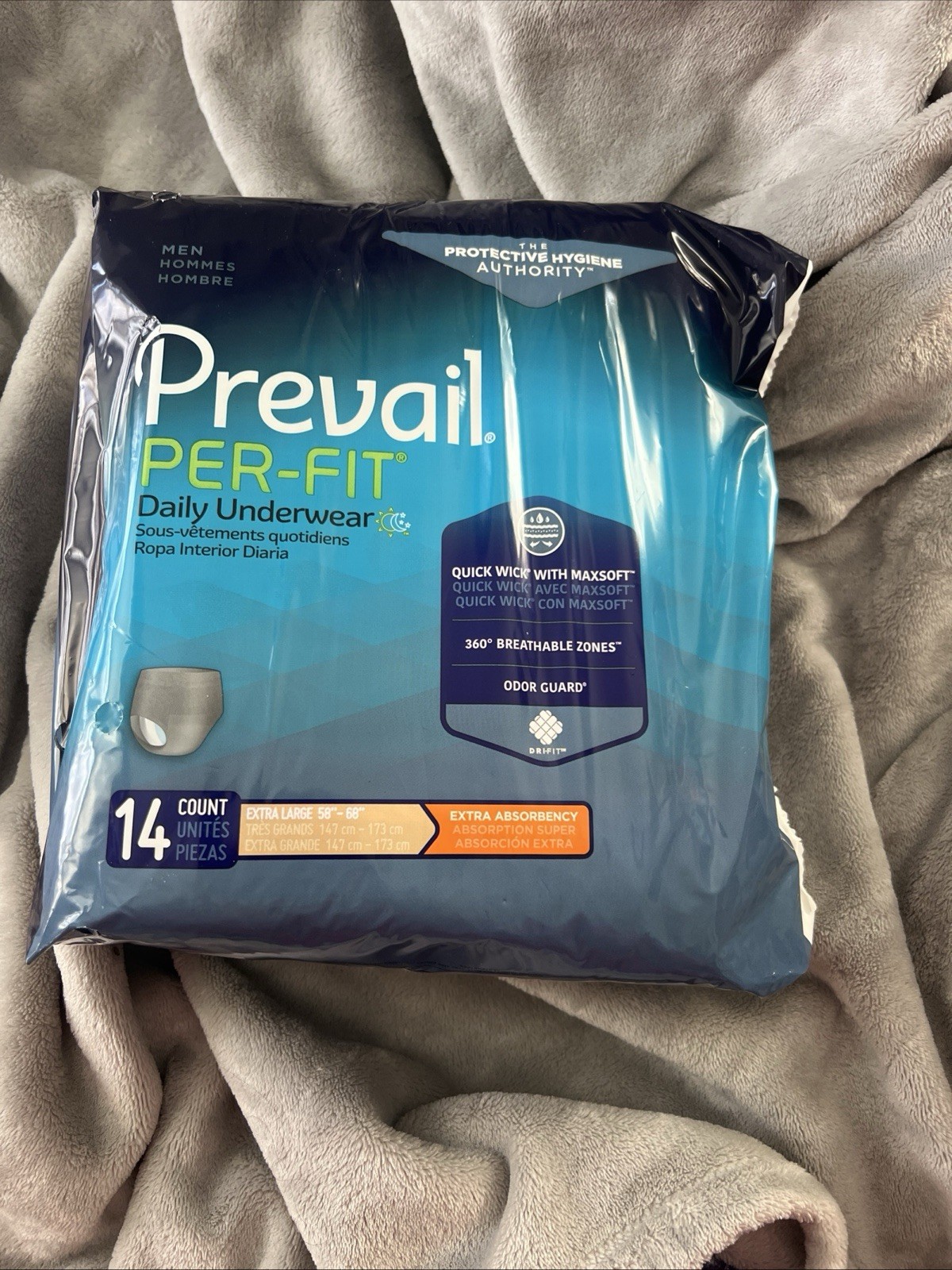 4 Packs of 14 count(56)Prevail Per-Fit Extra Absorbency Incontinent Underwear XL
