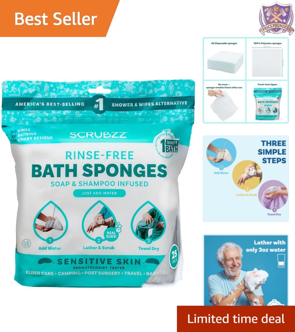 Disposable Microfiber Bathing Wipes Sensitive Skin All-in-1 Rinse-Free