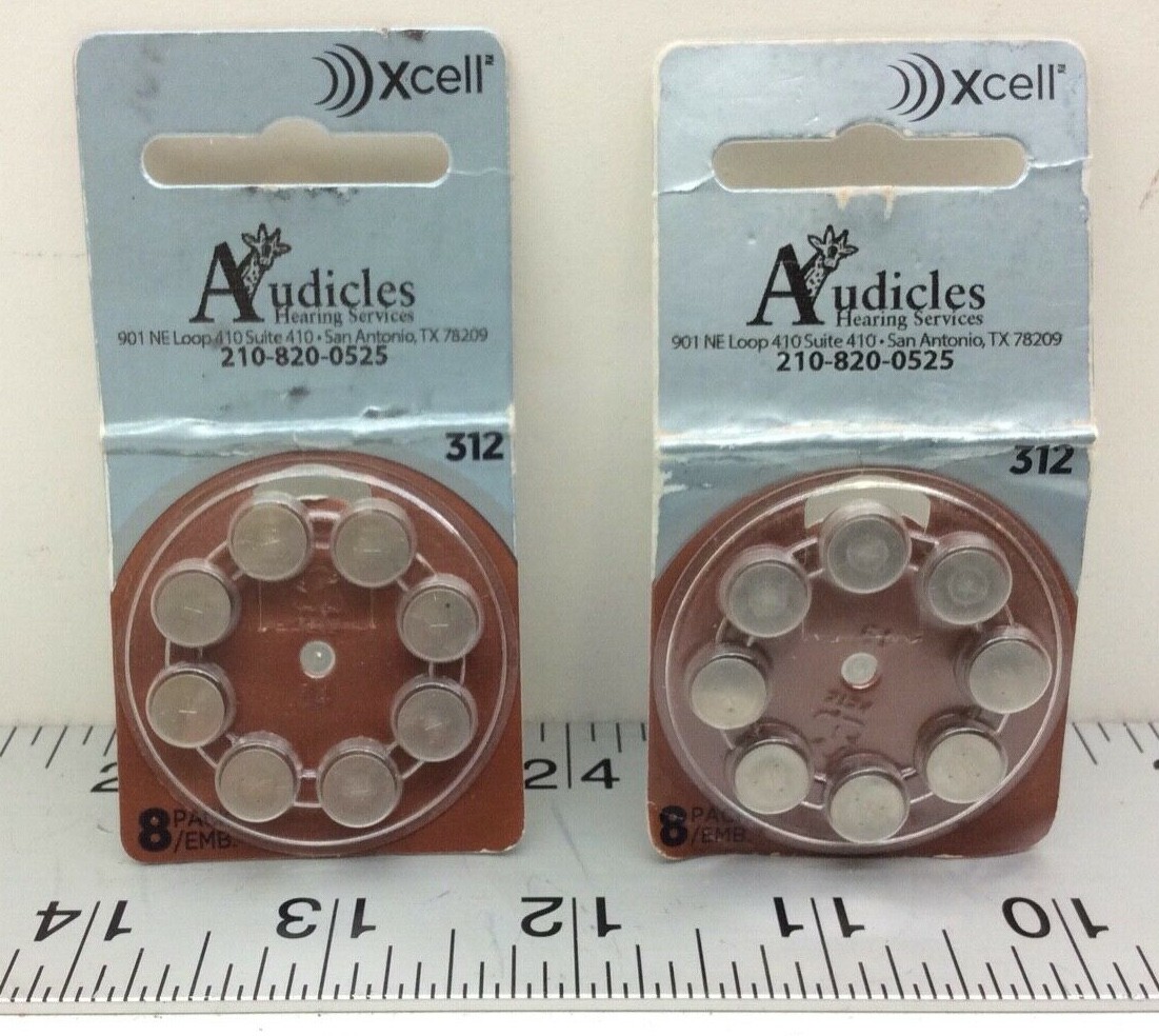 2 – Rayovac Xcell 312 Audicles Hearing Aid Batteries 1.45v 8 Pack