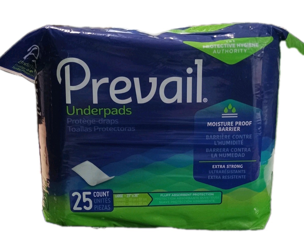Prevail Extra Strong Disposable Moisture Barrier Underpads 23″ x 36″ – 25 pads