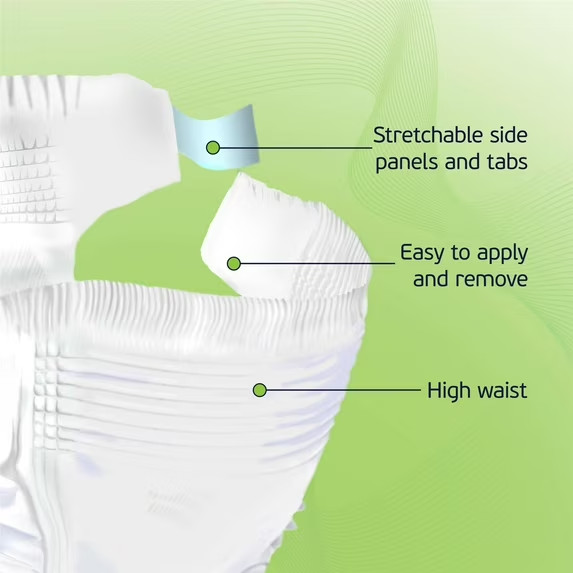 8 Count 4-5XL Adult Diapers Briefs w/Tabs, Max Abs (Waist 100″-125″)