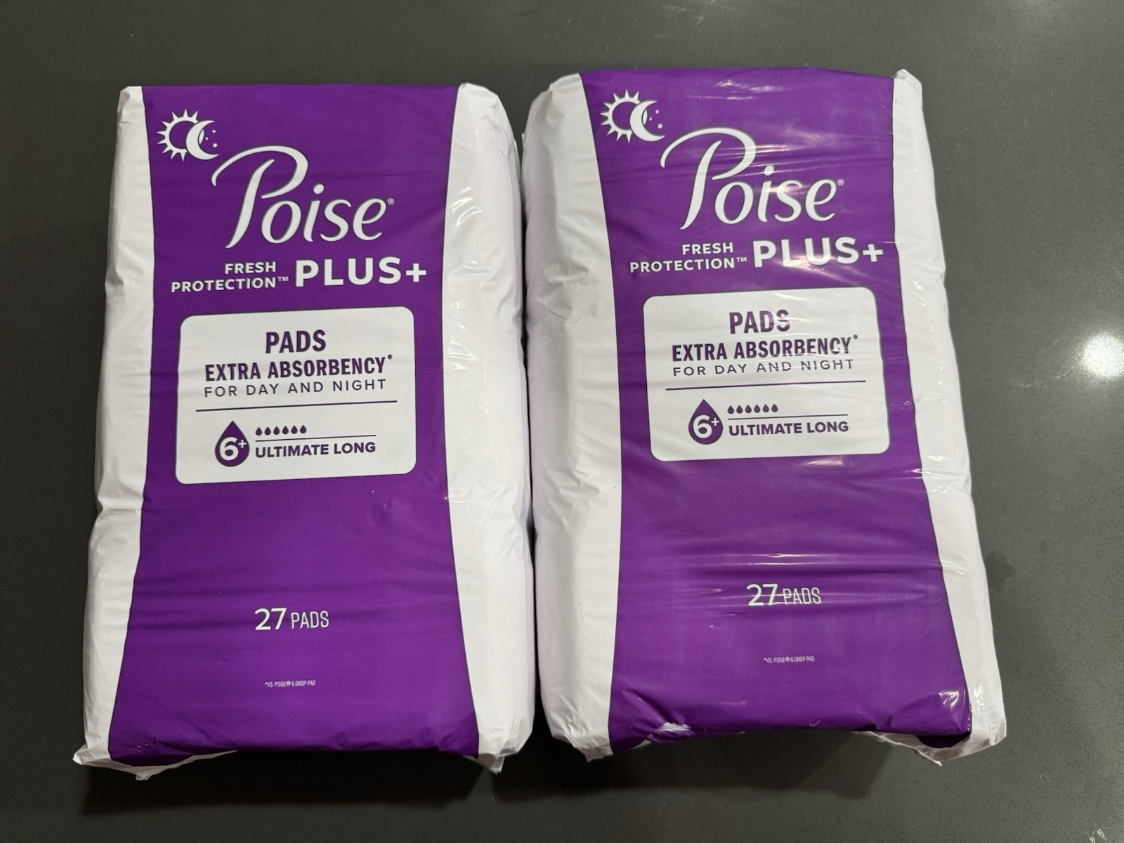 NEW (2 Pack) Poise Pads Ultimate Plus Supreme Long Length 27