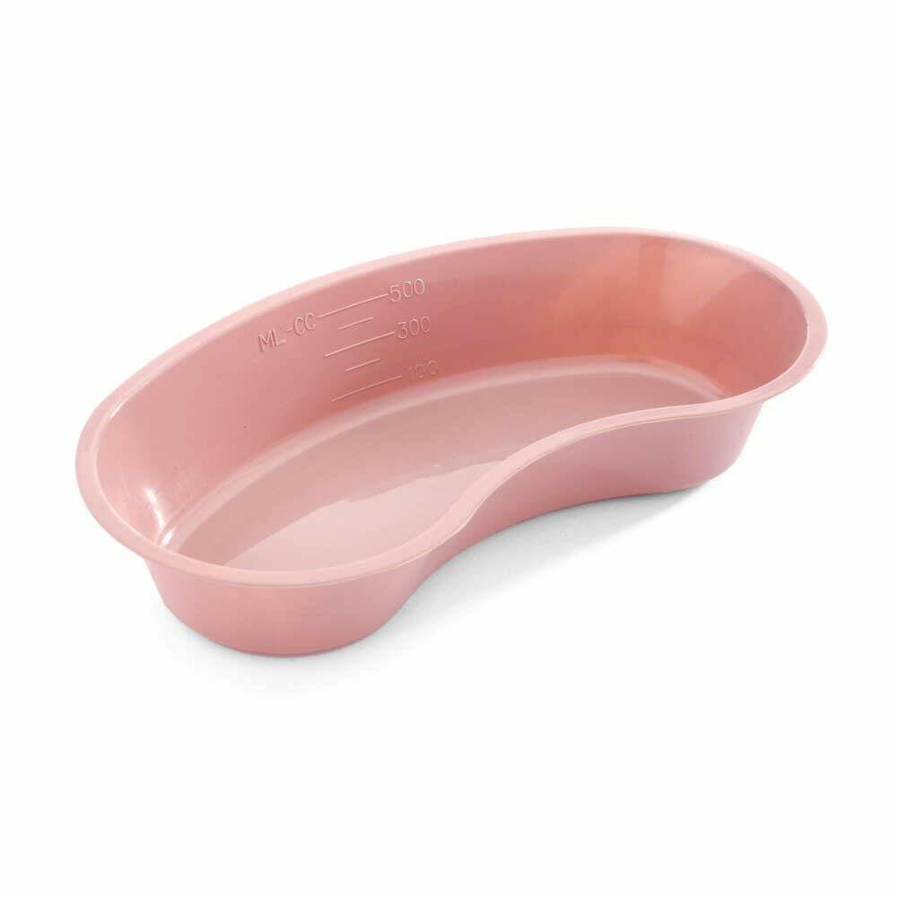 Garduated 500 ml Kidney Shaped Plastic Emesis Basins, Rose (Pack of 12)
