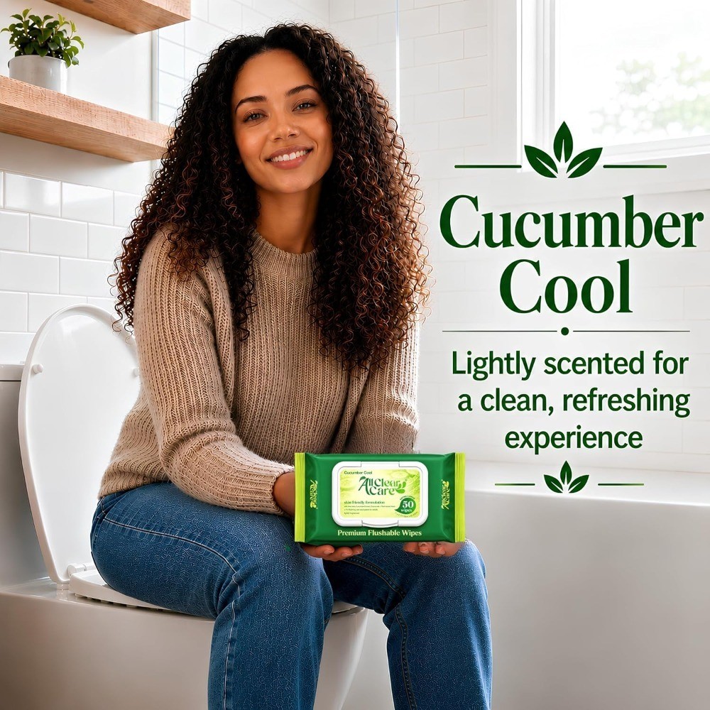 Flushable Wipes, Aloe, Cucumber and Chamomile, Sewer & Septic Safe, Extra Large