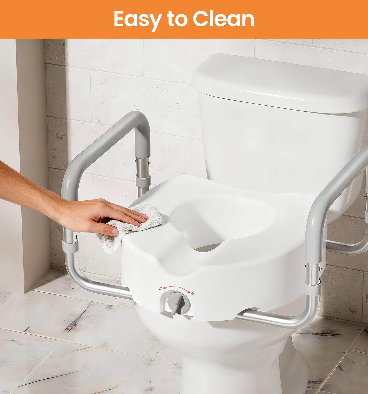 HOMLAND Raised Toilet Seat with Handles, Handicap Toilet Seat Risers for Seniors