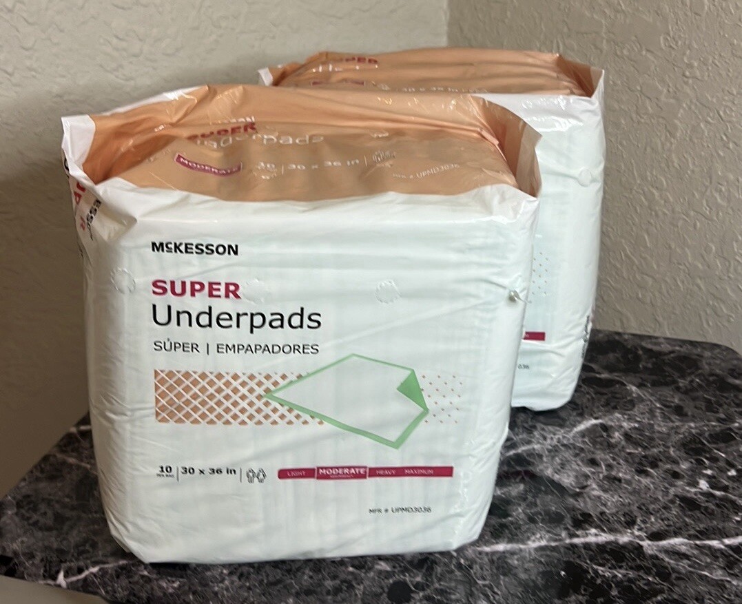 20 McKesson Moderate Absorbency Adult Bed Pad Disposable Underpads 30″x 36″